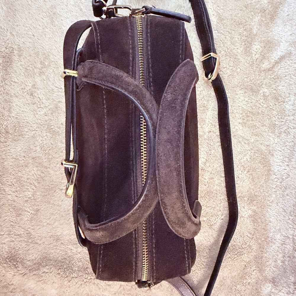 Madewell Belted Suede Leather Mini Crossbody Bag New Satchel Dark Carob - Picture 6 of 10